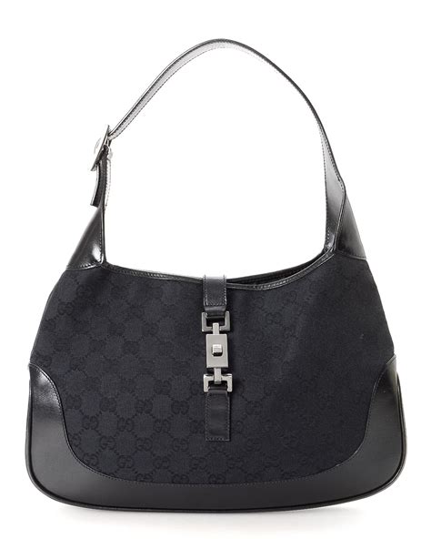 gucci bag black canvas shoulder|gucci shoulder bag luxury brand.